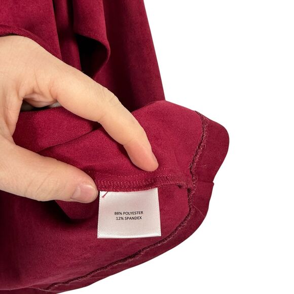 Anna Cate Nina Suede Blouse Beet Red V-Neck Party Office Boho NWT Womens XS - Picture 6 of 8